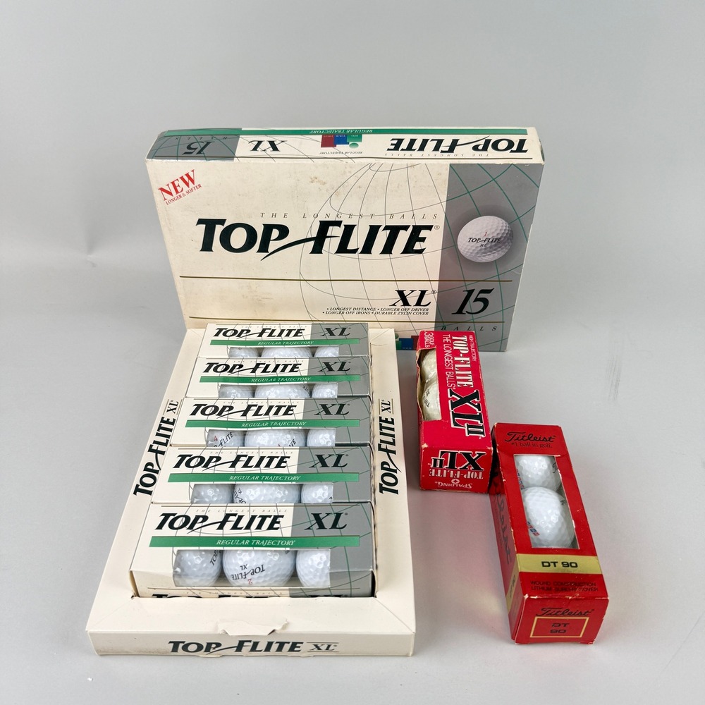 Vintage Top-Flite XL XLII and Titleist DT 90 Golf Balls OLD STOCK‎